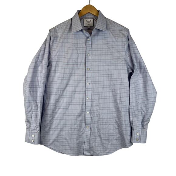 Charles Tyrwhitt Other - Charles Tyrwhitt Blue Pink Mens 16.5-36 Plaid Non-Iron Slim‎ Fit Dress Shirt